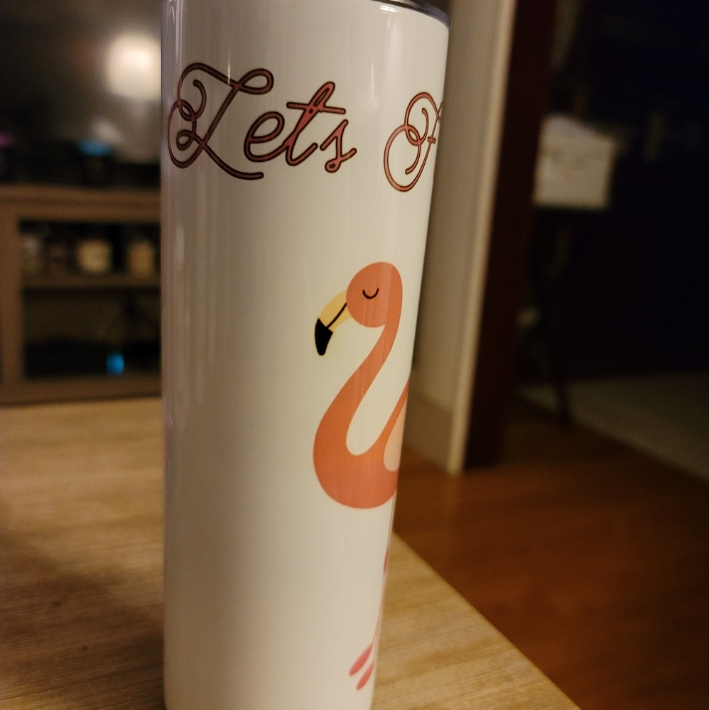 20 oz Tumbler- Handmade Let's Flamingle